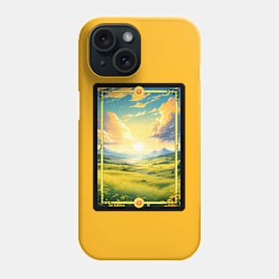 Sunny Grassy Plains Scene - TCG Border Full Art - 1st Edition Phone Case