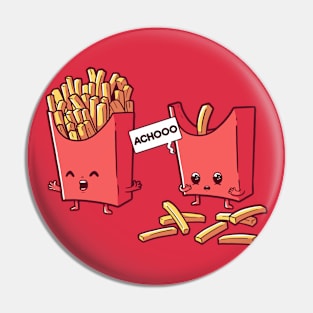 Funny Cartoon French Fries Sneezing Pin