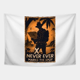 X Never Ever Marks the Spot - Map - Quote - Indy Tapestry