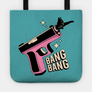 Bang Bang Black Cat in blue Tote