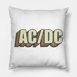 ACDC - Retro Rainbow Typography Style 70s Pillow