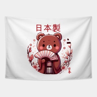 japanese teddy with KImono Tapestry