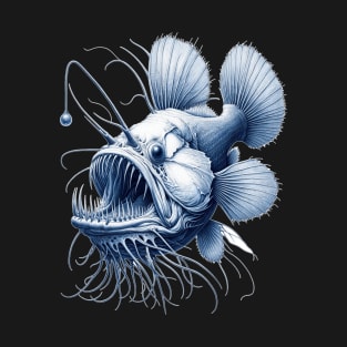 19th-Century Natural History-Inspired Angler Fish Design" T-Shirt