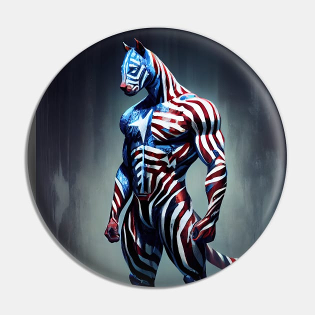 Zebra America - Oil paint Pin by ABART BY ALEXST 