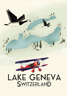 Lake Geneva Travel poster Magnet