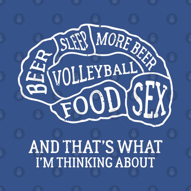 Brain Scan Volleyball and Beer Lover Sleeper Foodie Sex Distressed by TheBlackCatprints
