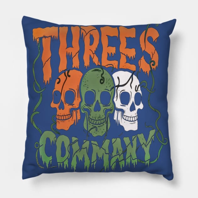 Threes Company vintage vibes Pillow by Fadedstar