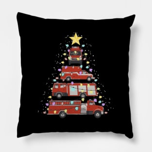 Firefighter Fire Truck Tree Santa Light Pillow