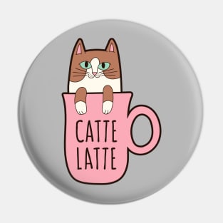 Catte Latte Coffe Cat Pin