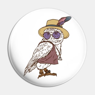 Hipster hippie owl Pin