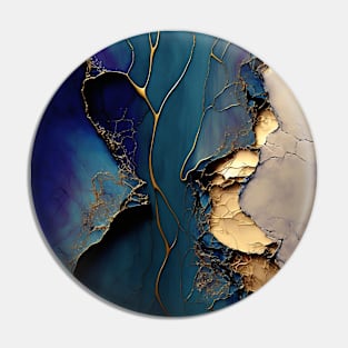 Risen Fractures - Abstract Alcohol Ink Resin Art Pin