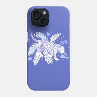 White and blue tiger in the jungle Phone Case