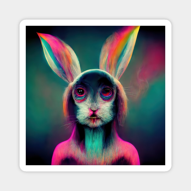 The Trippy Rabbit Magnet by Neurotic