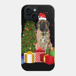 Mastiff Christmas Dog Shirt With Santa Hat Christmas Funny Gift Phone Case