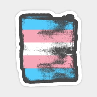 Trans Pride Flag Colors Vintage Finish Magnet