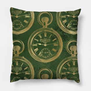 Instruments of Time Neck Gator Pocket Watch Green Vintage Timepieces Pillow