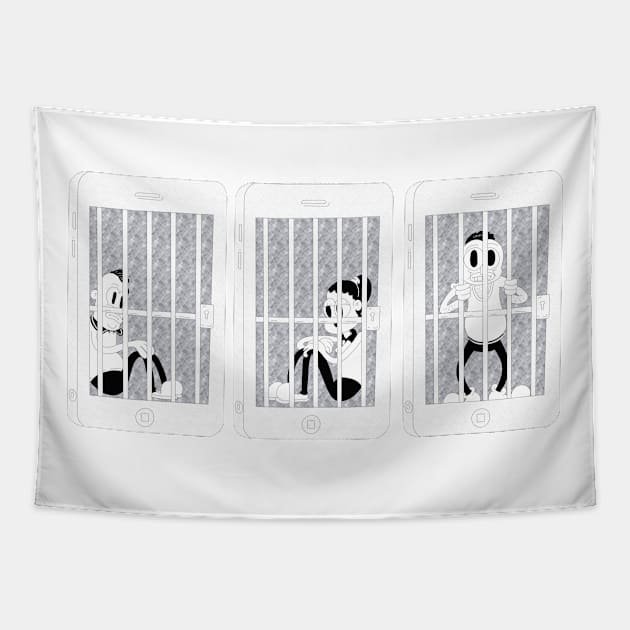 Prisoner in phone Tapestry by kanopa