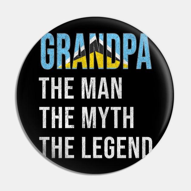 Grand Father St Lucian Grandpa The Man The Myth The Legend - Gift for St Lucian Dad With Roots From  St Lucia Pin by Country Flags