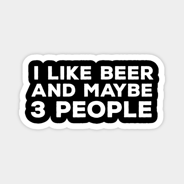 I Like Beer And Maybe 3 People TShirt  Funny Magnet by JensAllison