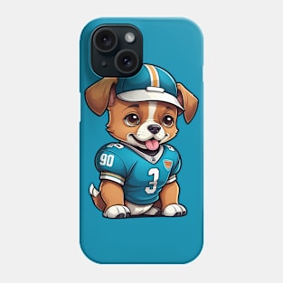 Cute Puppy Wearing Football Jersey and Hat Phone Case