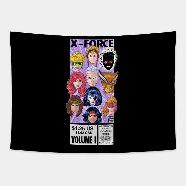 X-Force Comic Corner Box Tapestry by sergetowers80
