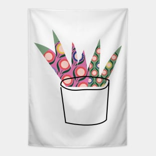 Colorful flowers pattern  plant in pot Tapestry