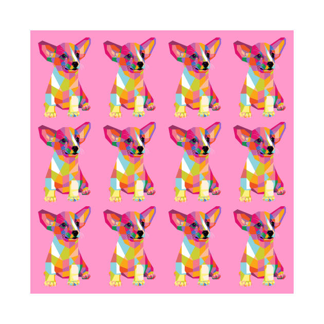 Cute Puppy Pattern pink bg by AhmadNusyirwan