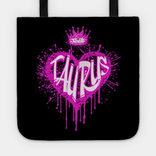 Taurus Airbrush Graffiti Heart Zodiac Sign Astrology Birthday Tote