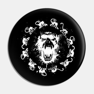 Monkey Fever (white) Pin