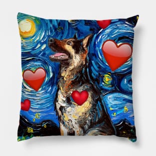 German Shepherd Night 2 Pillow