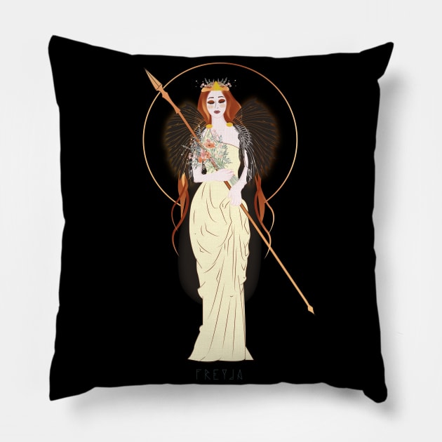 Freya - Norse Goddess Freyja Pillow by Witchling Art