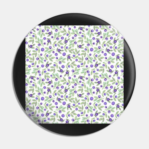 Watercolor bilberry pattern Pin by olgart