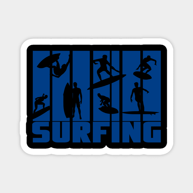 Blue Surfer Logo Magnet by Dominic Becker