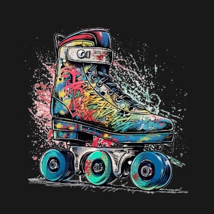 Rollerblades or rollerskates inline skates art freeskating T-Shirt