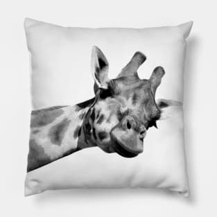 Black and White Giraffe Pillow