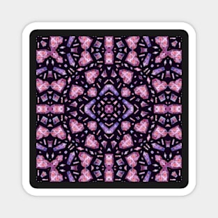 Crystal Hearts and Flowers Valentines Kaleidoscope pattern (Seamless) 10 Magnet