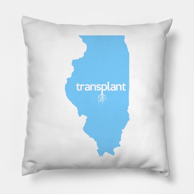 Illinois Transplant IL Blue Pillow by mindofstate
