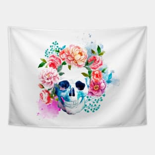 Floral Skull Tapestry