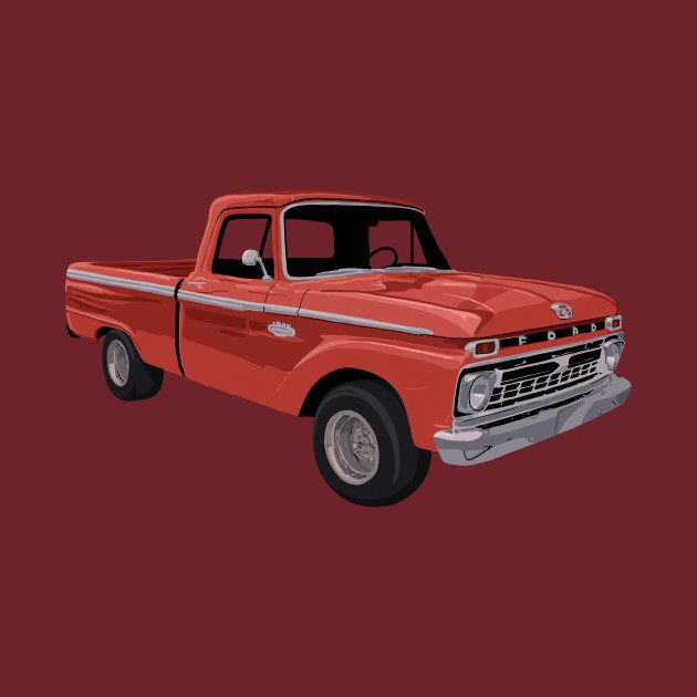 An Old Red Ford Pickup - Ford Pickup Truck - T-Shirt | TeePublic