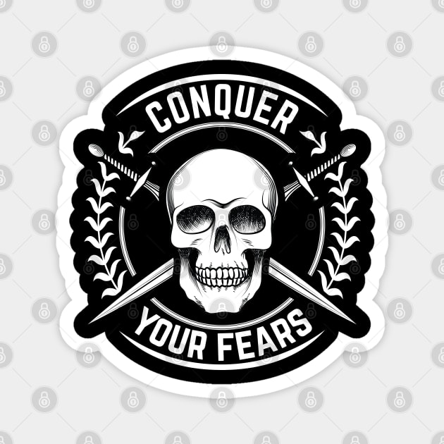 Conquer Your Fears - Self Mastery Stoic Quote Magnet by Cult WolfSpirit 