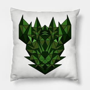 Green Dragon - Geometric Abstract Pillow