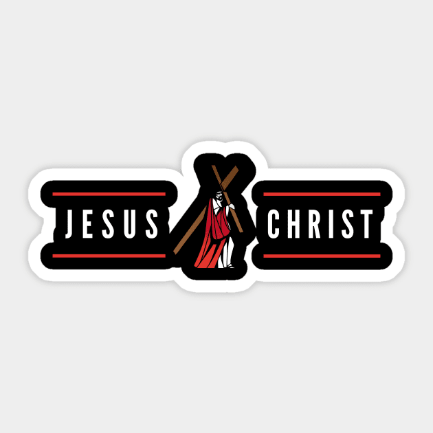 Jesus Name Cross Religious Funny Christian - Jesus Cross - Sticker