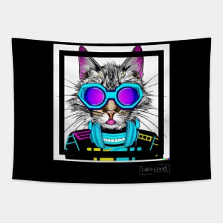 cat ciber punk Tapestry