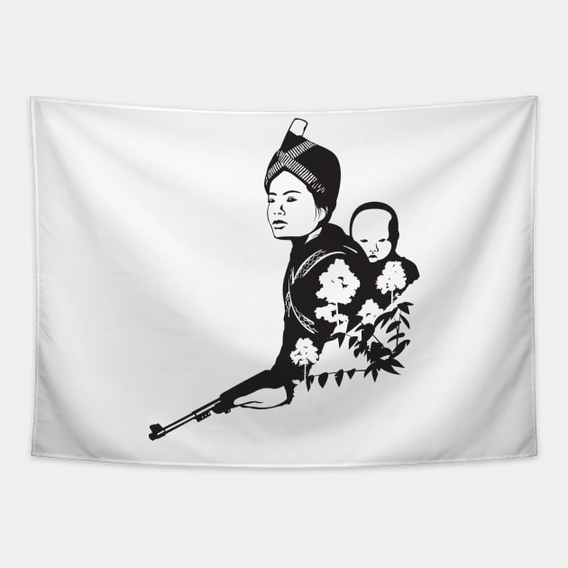 Hmong Mother Soldier Tapestry by Culture Clash Creative