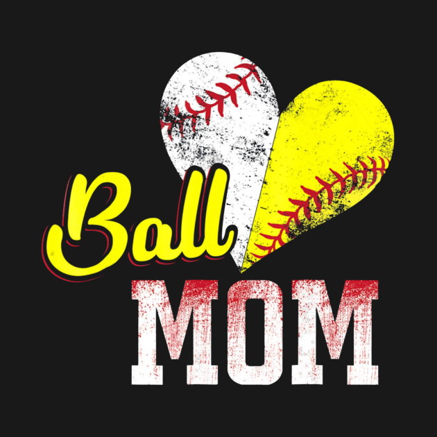 Discover Funny Ball Mom Softball Baseball - Mom Softball Baseball - T-Shirt