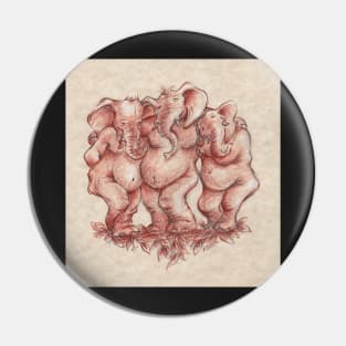 The Three Graces - Original Prisma Pencil Drawing Pin