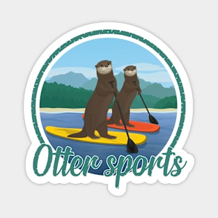 Otter sports emblem pun Magnet