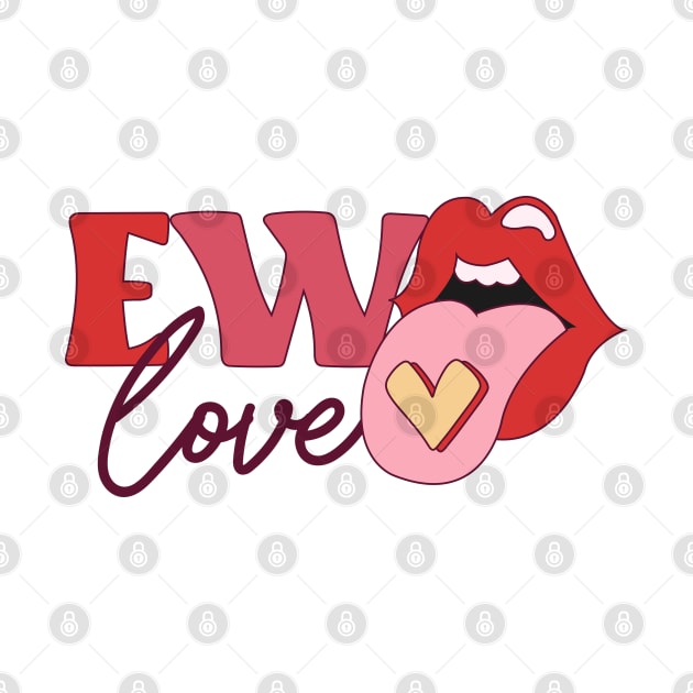 Ew Love Anti Valentine Club Love Pills Love Sucks Red Lips by Pop Cult Store