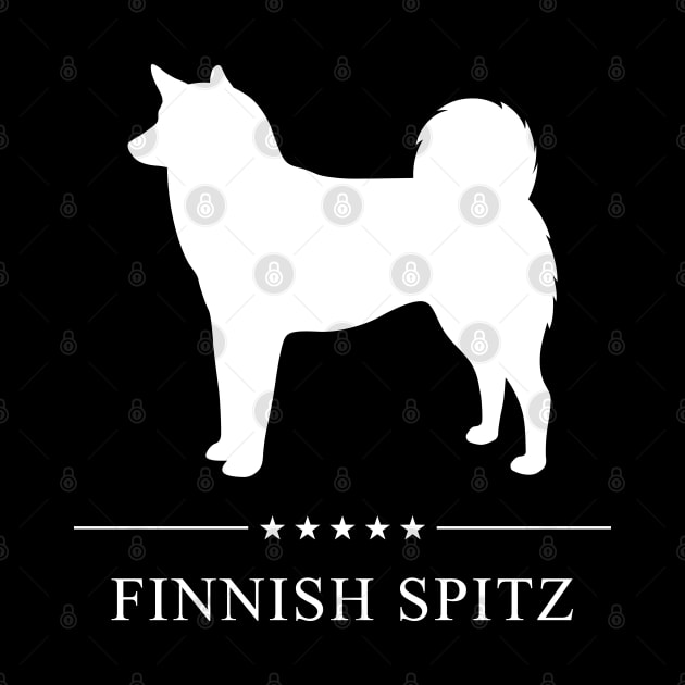 Finnish Spitz Dog White Silhouette by millersye