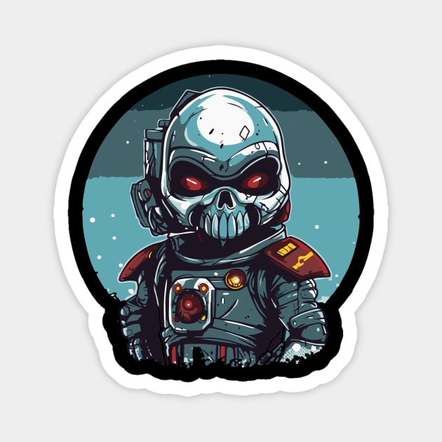 skull astronaut Magnet by ramonagbrl